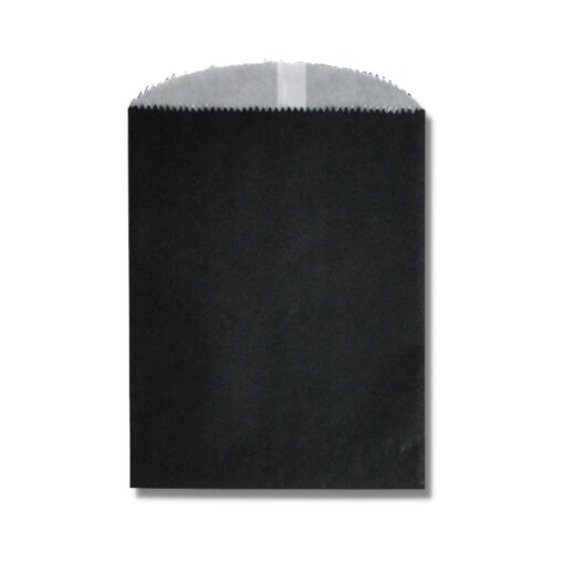 Image of Black Glassine Lined Gourmet Paper Bag.