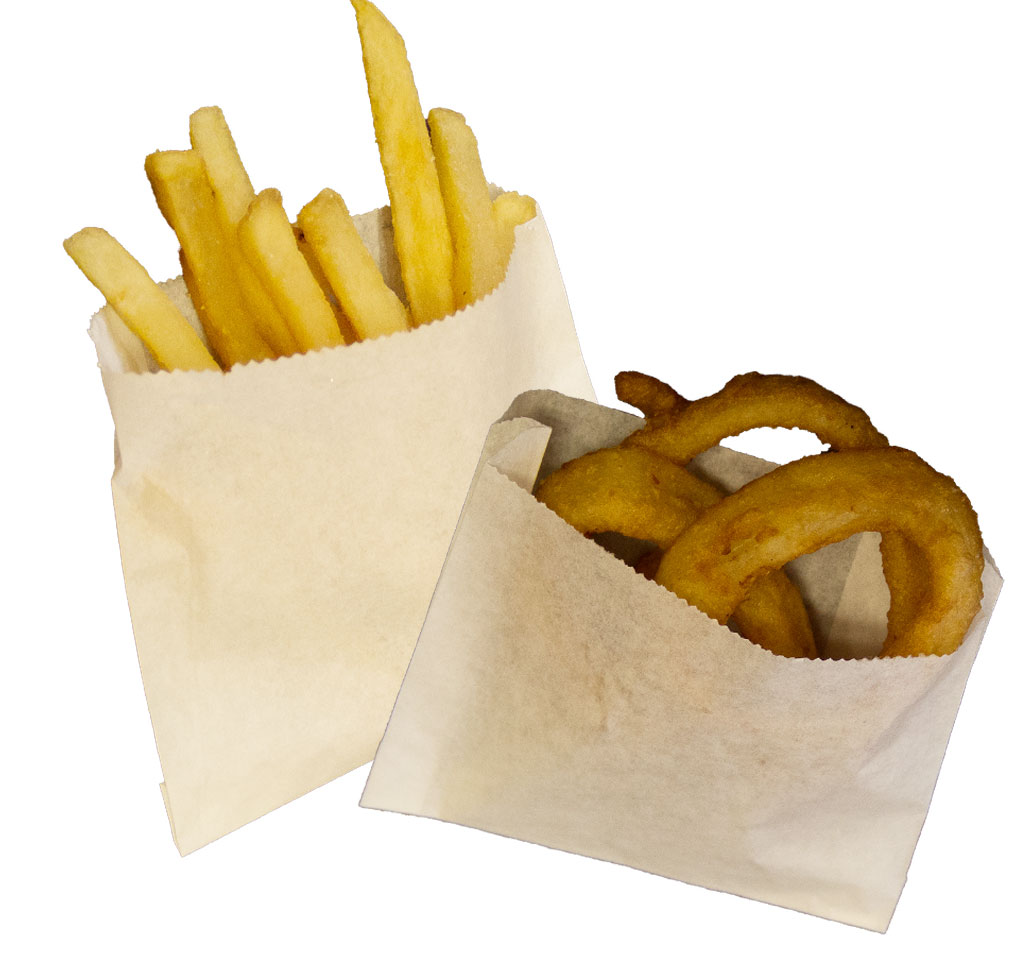 Large Printed French Fry Bag 6 x 3/4 x 6 1/2 for Restaurant Party